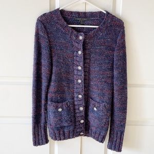 Vintage Marc Jacobs Purple Wool Blend Button Front Sweater Cardigan Size Medium